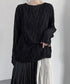 Ripple-fabric Long Sleeve T-shirt